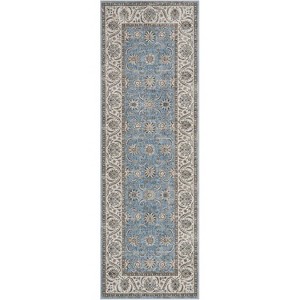 Acekool Vintage Floral Area Rug, Washable Low Pile Non Slip Soft Carpet for Living Room Bedroom Dining, Easy Care - 1 of 4