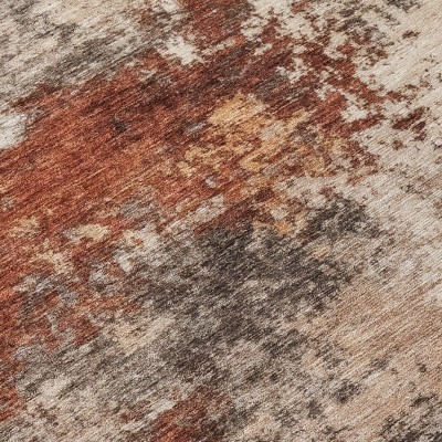 HomeRoots 10' X 14' Rust And Beige Abstract Washable Indoor Outdoor Area Rug