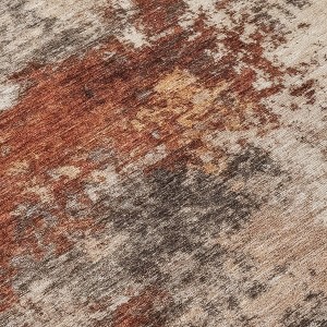 HomeRoots 9' X 12' Rust And Beige Abstract Washable Indoor Outdoor Area Rug - 1 of 4