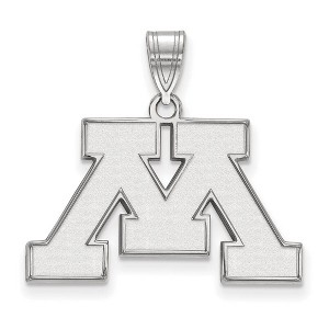 Black Bow Jewelry Sterling Silver Minnesota Golden Gophers NCAA Medium Pendant - 1 of 3
