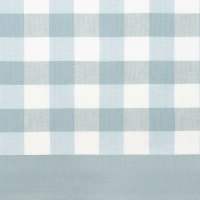 Ice Blue Checkered Poly-Cotton Rod Pocket Valance