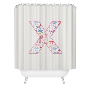 Deny Designs April Lane Art Fancy Bow Monogram Shower Curtain - 1 of 3