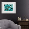 Trademark Fine Art - Treechild Turquoise Leafs Matted Framed Art - 2 of 4