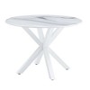 42.1in Wooden Round Dining Table, Circle Dining Room Table For 4-6, Wood Kitchen Table With 4pcs Metal Cross Legs For Dining Room Living Room - 4 of 4