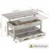 Snynuxx Lift Top Coffee Table with Drawers and Hidden Compartment for Living Room - 2 of 4