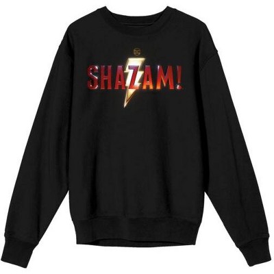 Shazam! Movie Title Logo Women’s Black Long-Sleeve Tee-Small