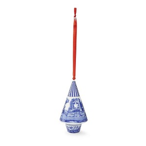 Spode Blue Italian Tree - Holiday Porcelain Decoration Featuring Contemporary Design - Collectible Christmas Ornament - Great for Gifting & Décor - 1 of 4