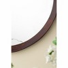 Sapphtopaz Round Bathroom Mirror, Vanity Mirror with Solid Mango Wood Frame, Decorative Wall Mirrors for Bathroom, Entryway Console Lean Against Wall - 2 of 4