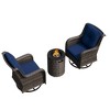 UPTION 3-Piece Wicker Outdoor Seating Group with Fire Pit - 3 of 4