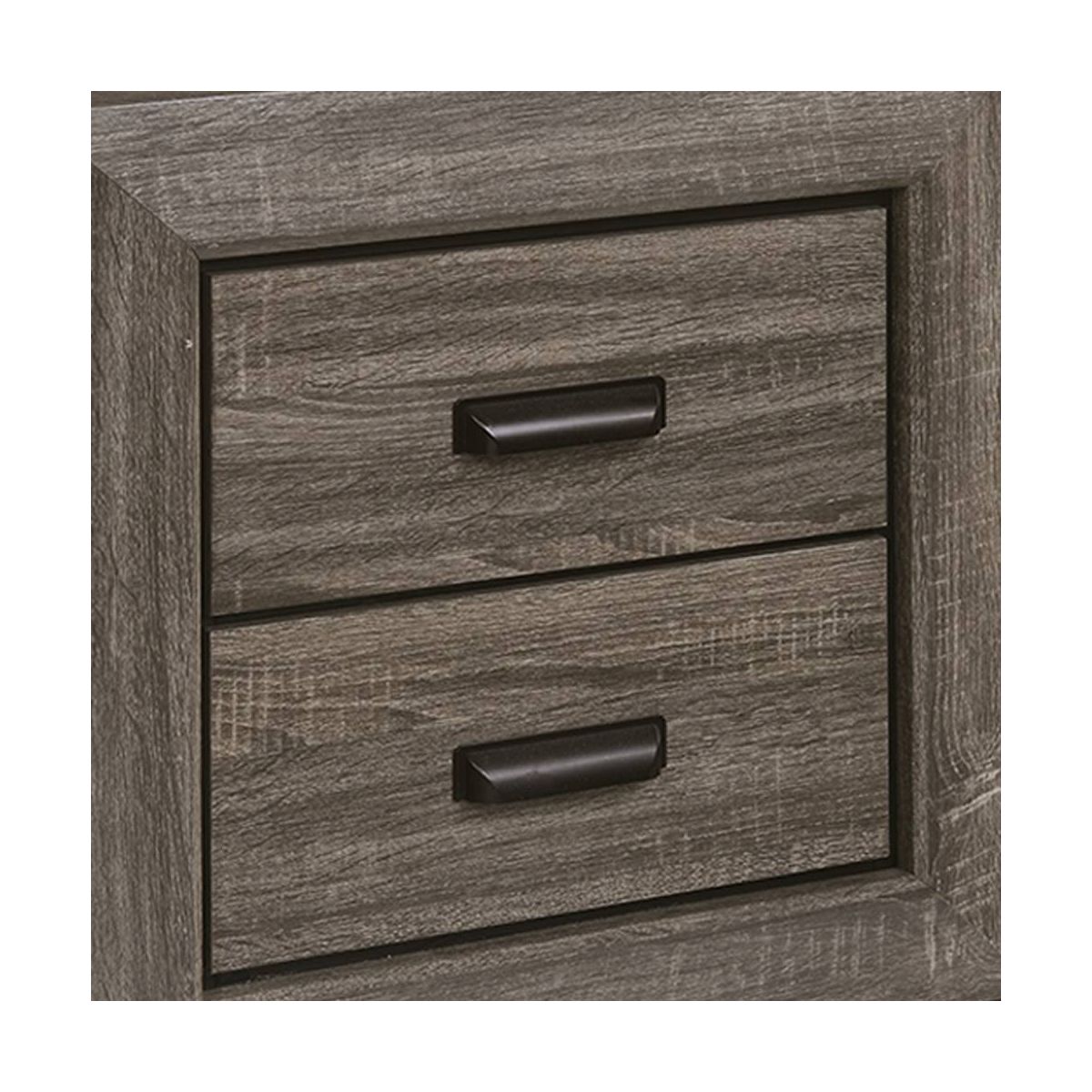 24" Lyndon Nightstand Weathered Gray Grain - Acme Furniture: English Dovetail, Metal Glides, PVC Edging - thumbnail 4