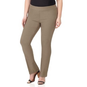 Rekucci Curvy Woman  Straight Leg Pull-On Pants with Tummy Control - 1 of 4