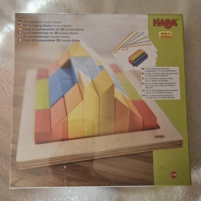 HABA 3D Arranging Game Creative Stones with 28 Wooden Blocks and 15 Double  Sided Template Cards (Made in Germany)