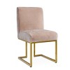 Set of 2 Mason Modern Dining Chairs With Gold Metal Sled Base Upholstered Fabric Dining Chairs-Maison Boucle - 4 of 4
