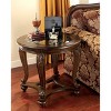 Signature Design by Ashley Norcastle End Table Dark Brown : Beveled Glass, Metal Accents, Wood Legs - 2 of 4