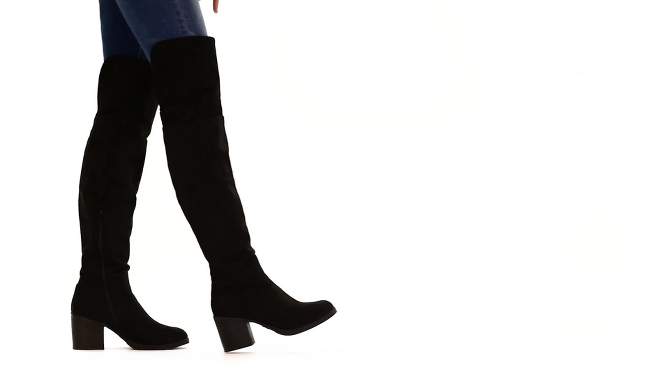 Journee Collection Womens Sana Stacked Heel Over The Knee Boots, 2 of 10, play video