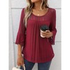 Women's 3/4 Sleeve Tops Sparkly Dressy Casual Double Layers Mesh Shirt Business Work Blouses Office Tunic Tops - 4 of 4