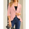 Womens Blazer 3/4 Sleeve Casual Office Business Open Front Suit Jacket Cardigan - 3 of 4