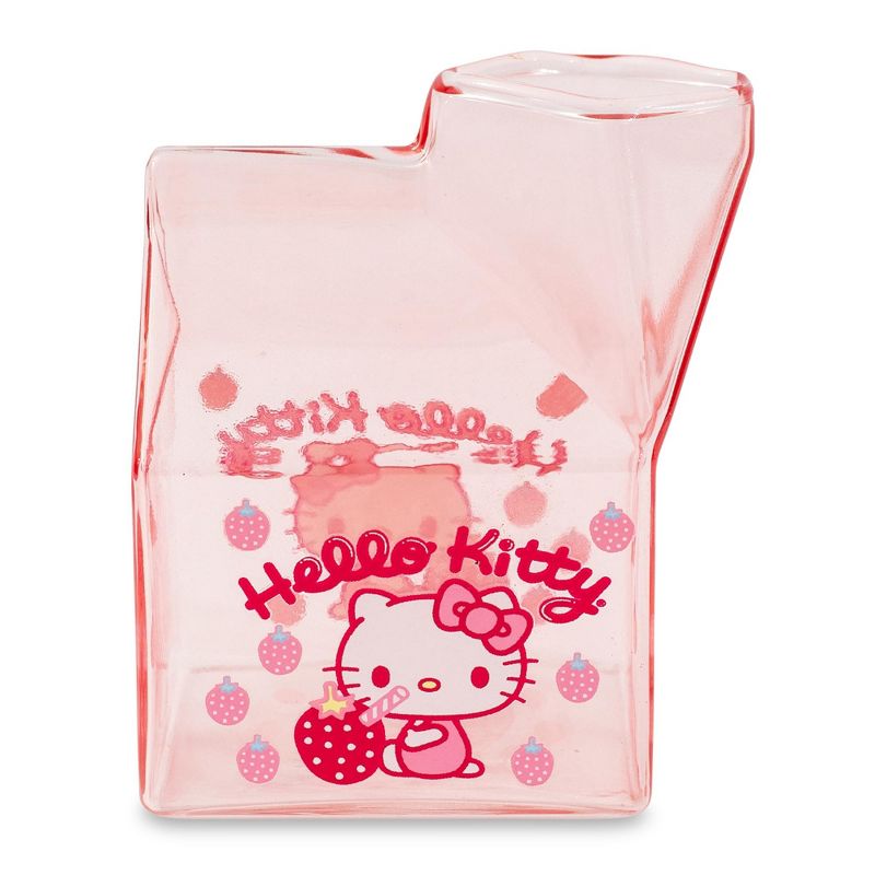 Silver Buffalo Sanrio Hello Kitty Glass Strawberry Milk Carton | Holds 12 Ounces, 2 of 10