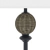 Maxax Black Floor Lamp with Iron and Rattan Design,Farmhouse Boho Style for Living Room, Bedroom, Reading Nook,Drum Linen Shade, - 4 of 4