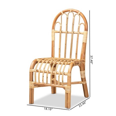 Tropical Charm Handmade Rattan & Cane Brown Side Chair