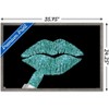Trends International Tina Lavoie - Aqua Glitter Lipstick Framed Wall Poster Prints - 3 of 4