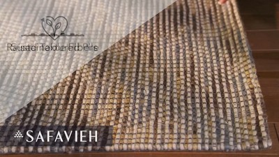 Ivory and Brown Geometric Flat Woven Wool Area Rug, 6' x 9'