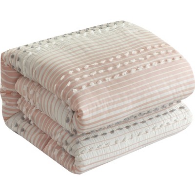Clarion Pink Queen Microfiber 7-Piece Comforter Set