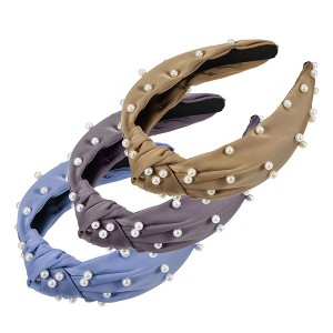 Unique Bargains Women's Faux Pearl Decor Knotted Headband - 1 of 4