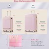 NAYSAYE Front Opening Luggage Set 3 Piece Hardside Carry On USB Port Expandable TSA Lock Spinner Wheels, Pink, 15.7"*10"*25.39" - 4 of 4