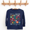 The Juniper Shop See The Good Be The Good Floral Youth Long Sleeve Tee - XL - Navy - 2 of 4