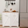 Tangkula Tilt Out Trash Can Cabinet w/ Outlets 2 Drawers Adjustable Shelf Anti-Tipping Kit - 3 of 4