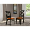 East West Furniture, Quincy Dining Dining room Chair With X-Back in Black & Cherry Finish, Set of 2 - 2 of 3