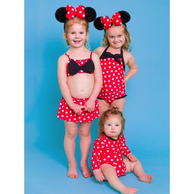 RuffleButts Toddler Girls UPF50+ Halter One Piece - Red Vintage Polka Halter, 4T — фото 6