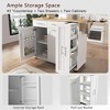 Kitchen Island with Drop Leaf, Kitchen Storage Cart with 3 Tier Pull Out Cabinet Organizer, 2 Drawers, Rolling Kitchen Cart on Wheels with Towel Rack - 4 of 4