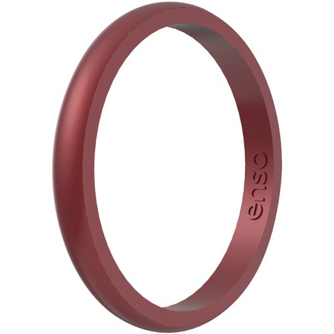 Enso Thin Birthstone Silicone Ring - Made In USA, Comfortable & Safe, Garnet (Size 7)