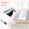 AZL1 Life Concept Accent Chairs Set of 4 PU Comfort Dining Chairs Dining Chair with Extended Backrest, Silver Metal Legs, White, 25"*17.7"*38" - 4 of 4