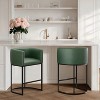 NEWLAYOUT Counter Height Bar Stools Set of 2, 24 Inch Seat Height Barstools for Dining Room, PU Leather Barstools - 2 of 4
