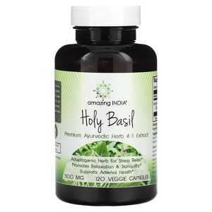 Amazing India Holy Basil, 500 mg, 120 Veggie Capsules - 1 of 2