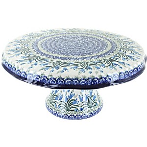 Blue Rose Polish Pottery 148 Ceramika Artystyczna Cake Plate - 1 of 1