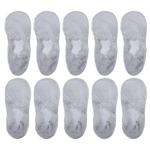Unique Bargains Women Invisible Lace Breathable Soft No Show Socks 5 Pairs - 1 of 4