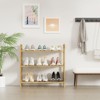 SUGIFT 3 Tier Bamboo Shoe Rack Adjustable Shelves - 2 of 4