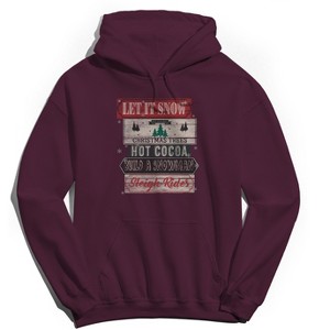 Rerun Island Men's Christmas Let It Snow Long Sleeve Graphic Cotton Hoodie - 1 of 1