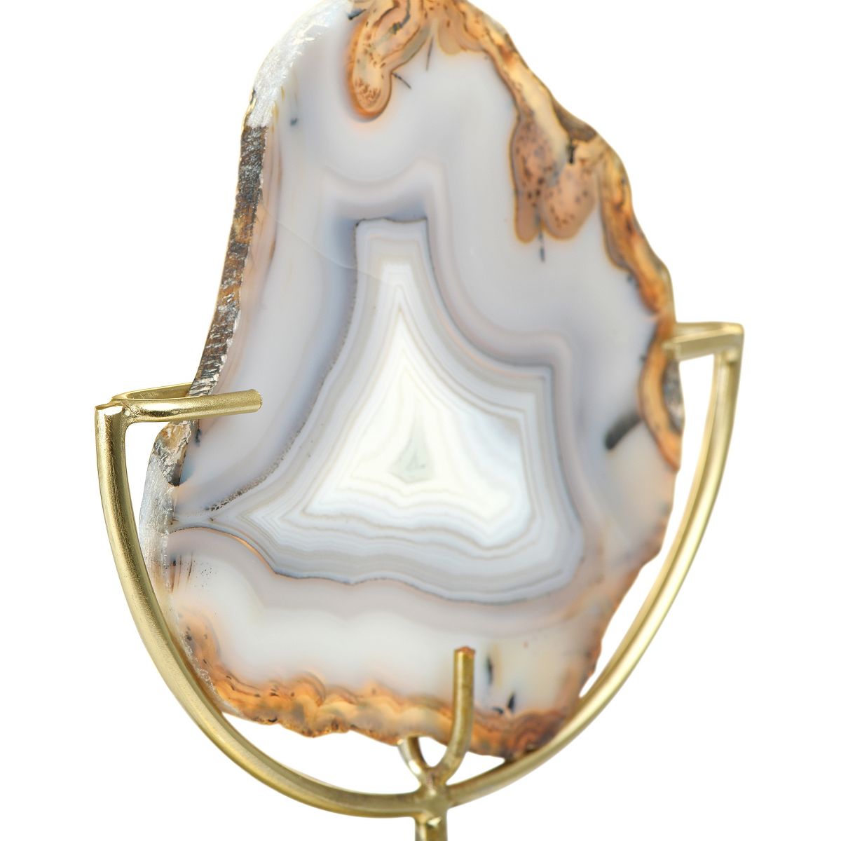 Storied Home Decorative Agate Slice Accent on Metal Stand - thumbnail 6