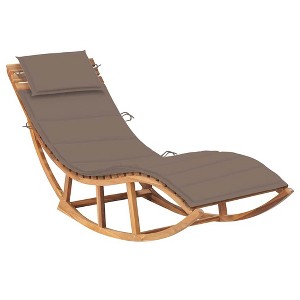 vidaXL Rocking Sun Lounger with Cushion Solid Teak Wood - 1 of 4