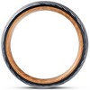 Pompeii3 Men's Tungsten & Whiskey Barrell 8mm Ring Damascus Pattern Wedding Band - 3 of 4