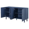 NicBex Elegant Buffet Cabinet 4-Door 58.1" Sideboard Cabinet with Wavy Pattern Doors, Cylindrical Legs, and Sleek Metal Handles, Adjustable - 2 of 4