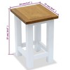 vidaXL End Table White and Brown Solid oak wood Small Durable - 2 of 4