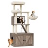 Cat Tree with Hidden Litter Box Enclosure, 2-in-1 Modern Cat Tower Condo with Sisal Scratching Posts Plush Perch Ventilated Design - 3 of 4