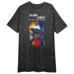 Star Trek: The Next Generation Women's Black Heather Short Sleeve Sleep Shirt - 1 of 2