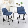 Counter Height Swivel Bar Stools Set of 2, 360¡ã Swivel Upholstered Barstools with Back, Metal Legs, 25.6" Seat Height for Kitchen - 4 of 4